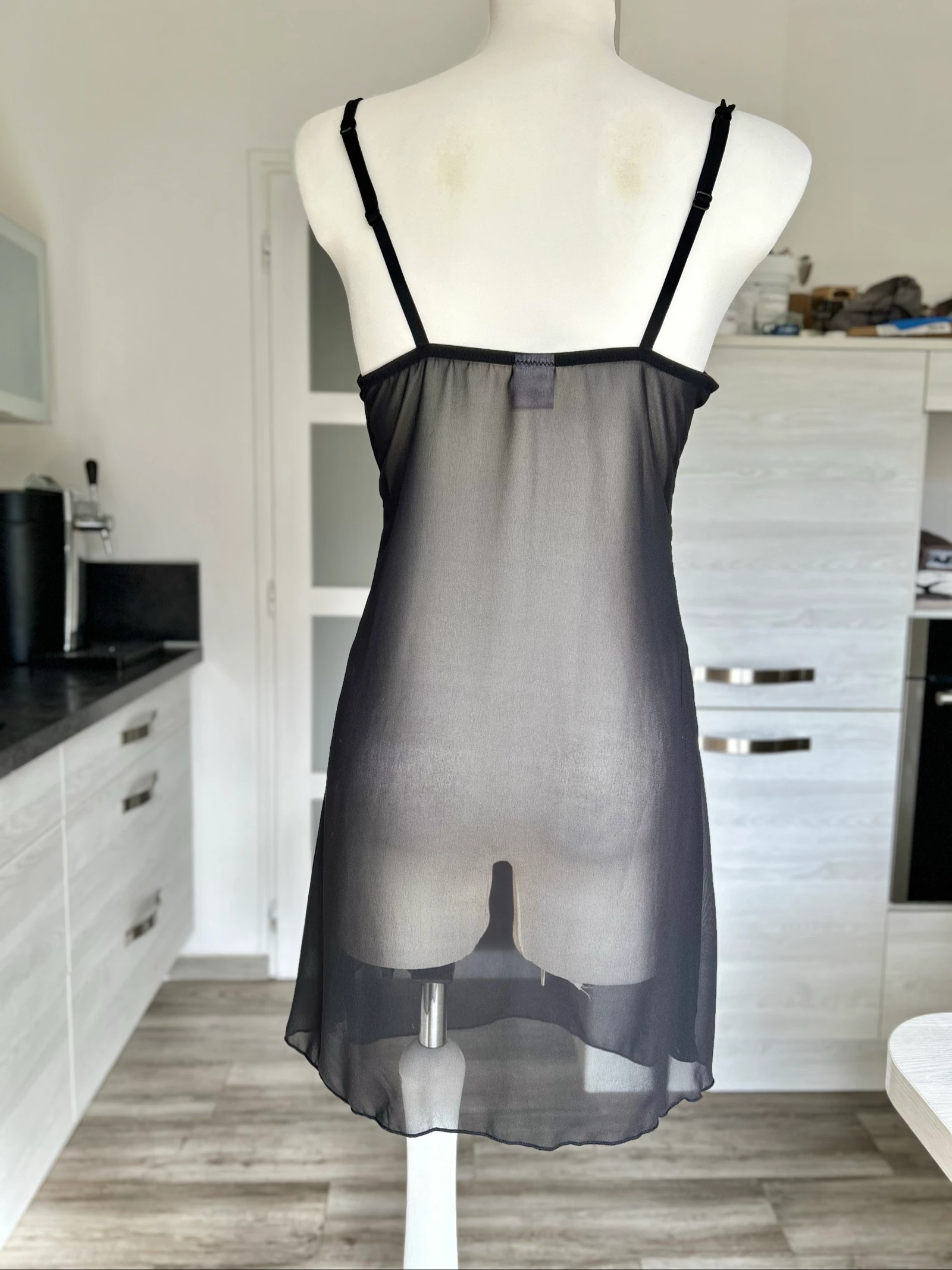 Zwarte babydoll met harde cup en voorsluiting polyester Maat M 38 Cannelle – photo 4